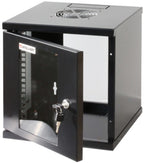 Intellinet 10" Network Cabinet - Wall Mount (Standard), 6U, 300mm Deep, Black, Assembled, Max 60kg, Suitable also for use on desk or floor, Usable Depth 265mm, Metal & Glass Door, Back Panel,Removeable Sides,Parts for wall install (eg screws/rawl plugs) n