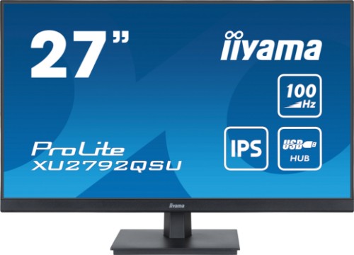 iiyama ProLite 27” QHD IPS technology panel with USB hub and 100Hz refresh rate