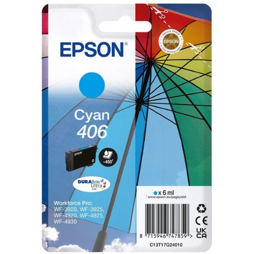 Epson C13T17G24010/406 Ink cartridge cyan 6ml for Epson  WF-3920