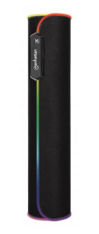 Manhattan XXL RGB LED Gaming Mousepad Smooth Top Surface Mat, Micro-textured surface for ultra-high precision with optical and laser mice (800x350x3mm), Adjustable Color-LED Lighting Modes, Non Slip Base, Water Resistant, Stitched Edges, Black, Lifetime W