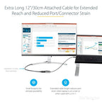 StarTech.com USB C to DisplayPort Adapter - 8K/4K 60Hz USB-C to DisplayPort 1.4 Adapter Dongle - USB Type-C to DP Monitor Video Converter - Works w/Thunderbolt 3 - w/12" Long Attached Cable