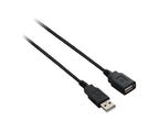 V7 Black USB Extension Cable USB 2.0 A Female to USB 2.0 A Male 1.8m 6ft