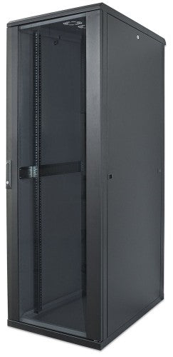 Intellinet 19" Network Cabinet - Free Standing, 42U, 600x600mm (width x depth), Black, Flatpack, Max 1500kg, Multi-Point Door Lock, One Lock Per Side Panel, Usable Depth 123 to 373mm, IP20 rated, Rack, Steel