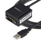StarTech.com 6ft (1.8m) 1-Port FTDI USB to Serial RS232 Adapter Cable with COM Retention, USB to RS232 Adapter - TAA