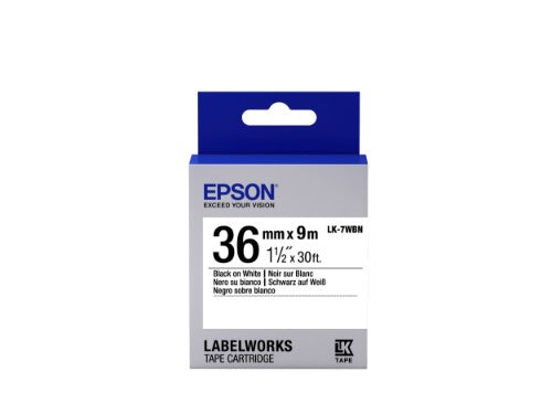 Epson C53S657006/LK-7WBN DirectLabel-etikettes black on white 36mm x 9m for Epson LabelWorks 4-36mm
