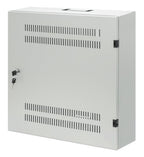 Intellinet Low-Profile 19" Wall Mount Cabinet with 4U Horizontal and 2U Vertical Rails Slim, Space-saving Enclosure with Only 170 mm (6.7 in.) Depth, Ideal for AV, Multimedia and Surveillance Applications, Assembled, Gray RAL 7035