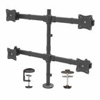 StarTech.com Desk Mount Quad Monitor Arm - Ergonomic VESA 4 Monitor Mount 2x2 up to 27" (17.6lb/8kg) - Articulating & Height Adjustable Pole Mount - Tilt/Swivel/Rotate LCD/LED Screen - Desk Clamp/Grommet