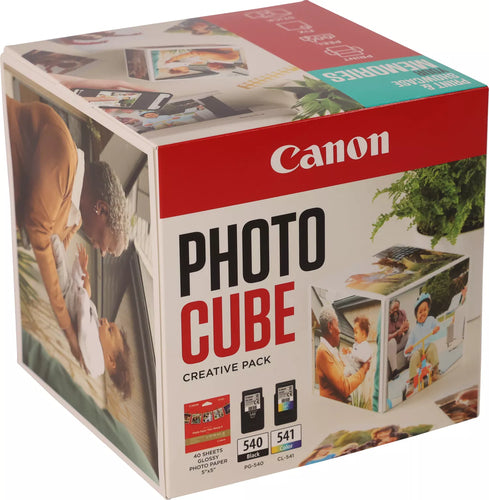 Canon 5225B017/PG-540+CL-541 Printhead cartridge multi pack black / color Cube white blue + Photopaper PP-201 13x13cm 40 sheet 180pg+180pg Pack=2 for Canon Pixma MG 2150/MX 370