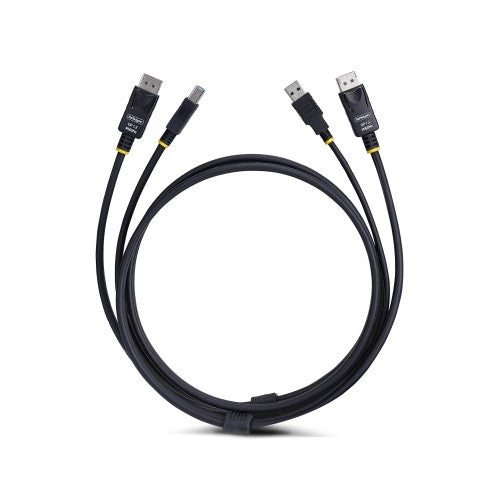 StarTech.com 10ft (3m) DisplayPort and USB 5Gbps KVM Cable, 4K 60Hz, Universally Compatible DP 1.2/USB 3.0 Combo Cable for KVM Switches