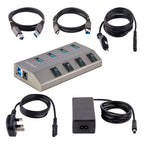 StarTech.com 4 Port Self-Powered USB C Hub with Individual On/Off Switches, USB 3.0 (5Gbps) Expansion Hub with Power Supply, Desktop Laptop USB-C to USB-A Splitter