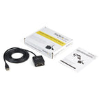 StarTech.com 6ft (1.8m) 1-Port FTDI USB to Serial RS232 Adapter Cable with COM Retention, USB to RS232 Adapter - TAA