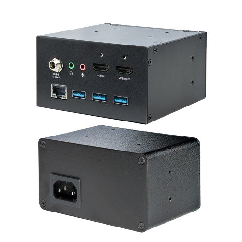 StarTech.com Conference Room Docking Station with Power/Charging; Table Connectivity Box, Universal USB-C Laptop Dock, 60W PD, 4K HDMI, USB Hub, Audio, 1x AC Outlet, 2xUSB Charge Ports