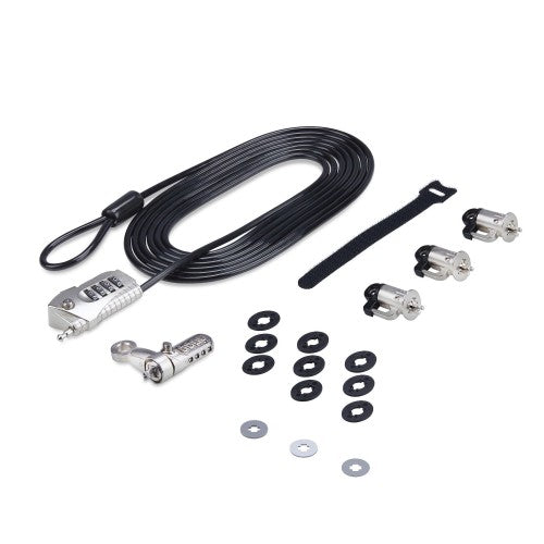 StarTech.com Laptop/Desktop & Peripheral Lock Kit, Theft-Deterring Security Lock, K-Slot, 10ft (3m) Steel Cable, 3x Devices, User-Resettable 4-Digit Lock - TAA