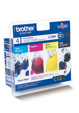 Brother LC-980VALBPRF Ink cartridge multi pack Bk,C,M,Y Blister Radio Frequency 360pg + 3x260pg Pack=4 for Brother DCP 145 C