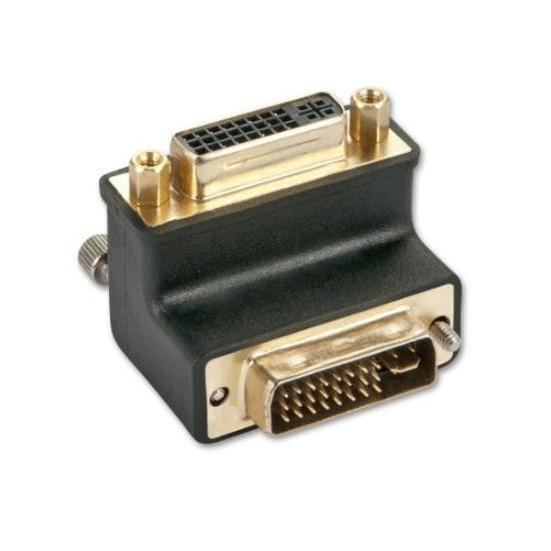 Lindy DVI-I Male to DVI-I Female 90° Adapter Down