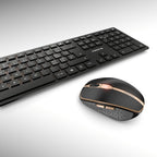 CHERRY DW 9100 SLIM keyboard Mouse included Universal RF Wireless + Bluetooth QWERTZ Swiss Black