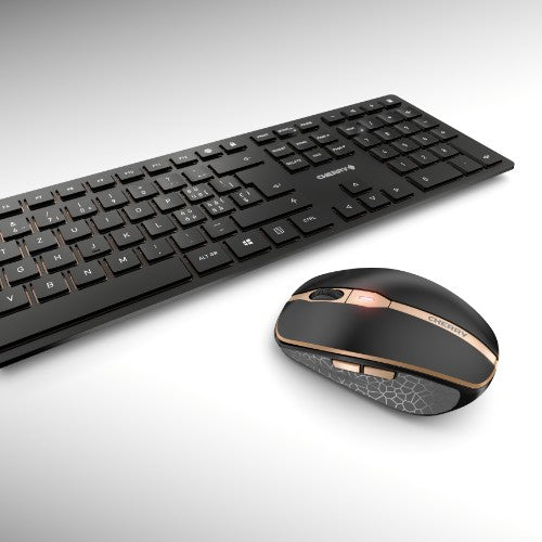 CHERRY DW 9100 SLIM keyboard Mouse included Universal RF Wireless + Bluetooth QWERTZ Swiss Black