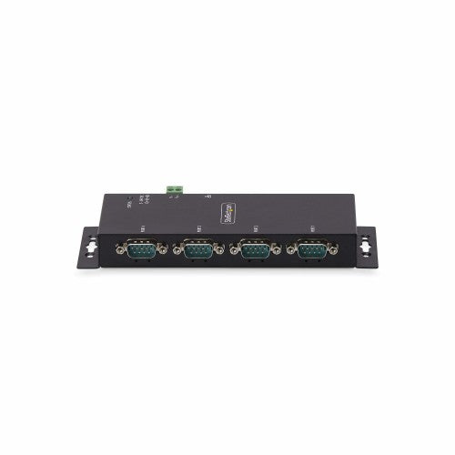 StarTech.com 4-Port Serial to Ethernet Adapter, IP Serial Device Server For Remote RS232 Devices, Wall/DIN Rail Mountable, Metal Housing, RJ45 LAN to DB9 Serial Converter, TAA