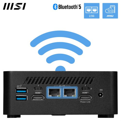 MSI Cubi NUC 13MQG Intel Core i7 1365U vPRO Barebone, NUC, SFF, Mini Computer, HTPC, (NO RAM, NO Storage, NO OS), vPRO/Intel Graphics/DDR5/Dual ThunderBolt 4/Dual HDMI/Dual LAN/WiFi 6E/BT 5.3/VESA