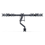 StarTech.com Desk Mount Triple Monitor Arm with Crossbar For Up To Three 27in Screens, VESA 75x75/100x100, Tool-Less Arm Adjustments, C-Clamp/Grommet, Spring-Assisted Arm