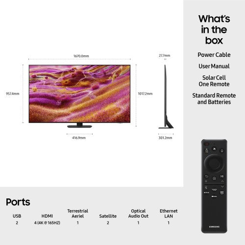 Samsung QE75QN90FATXXU TV 190.5 cm (75") 4K Ultra HD Smart TV Wi-Fi Black
