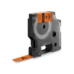 Dymo 18435/S0718490 Ribbon Vinyl black on orange 12mm x 5,5 m for Dymo Rhino 6-12mm/19mm/24mm