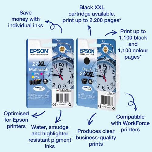 Epson C13T27054012/27 Ink cartridge multi pack C,M,Y 3x350pg3x3,6ml Pack=3 for Epson WF 3620
