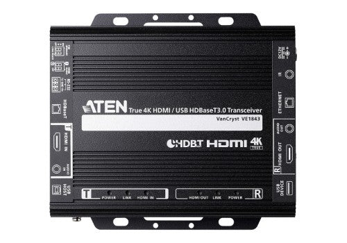ATEN VE1843 AV extender AV transmitter & receiver Black