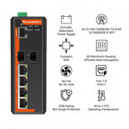 SilverNet SIL 73204MP-BT network switch Managed L2 Gigabit Ethernet (10/100/1000) Power over Ethernet (PoE) Black