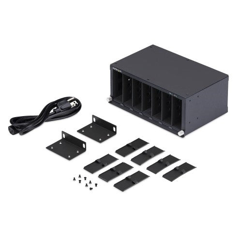 StarTech.com 7-Slot Unmanaged Media Converter Chassis for MCM Media Converter Series, Full Power Isolation, Active Cooling, 10in Rackmount, TAA Compliant