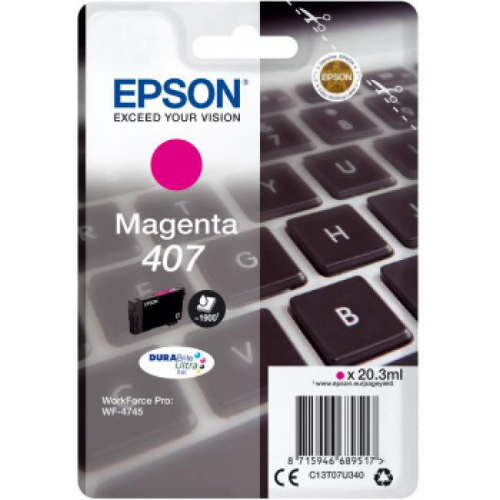 Epson C13T07U340/407 Ink cartridge magenta, 1.9K pages ISO/IEC 19752 20,3ml for Epson WF 4745