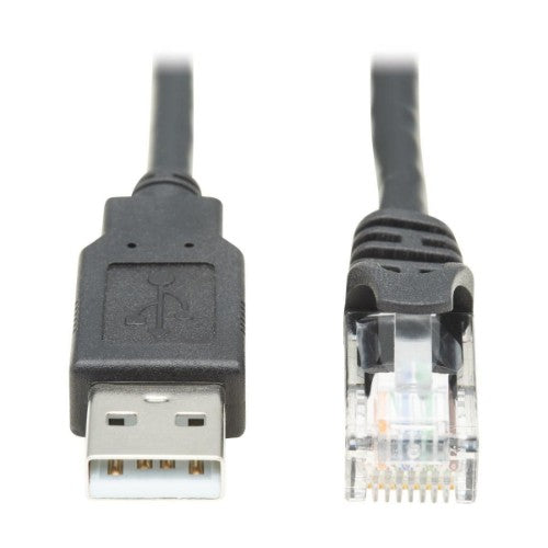 Tripp Lite U009-015-RJ45-X USB-A to RJ45 Rollover Console Cable (M/M) - Cisco Compatible, 250 Kbps, 15 ft. (4.57 m), Black