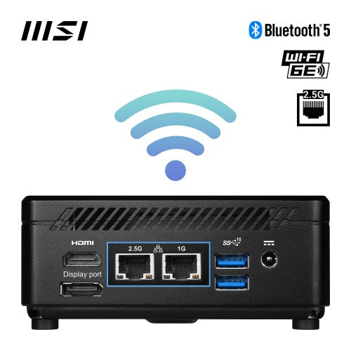 MSI Cubi 5 12M Intel Core i3 1215U Desktop PC, NUC, SFF, Mini Computer, HTPC, (8GB RAM, 256GB SSD, Windows 11 PRO), UHD Graphics/ThunderBolt 4/Type C/HDMI/DisplayPort/Dual LAN/WiFi 6E/BT 5.3/VESA