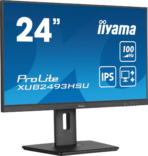 iiyama 24” IPS technology panel with USB hub and 100Hz refresh rate and 150mm height adjustable stand