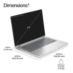 HP E46Q5ET laptop 35.6 cm (14") WUXGA 16 GB DDR5-SDRAM 512 GB SSD Wi-Fi 7 (802.11be) Windows 11 Pro Silver