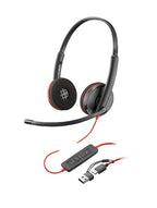 HP Poly Blackwire 3220 Stereo USB-C Black Headset +USB-C/A Adapter (Bulk)