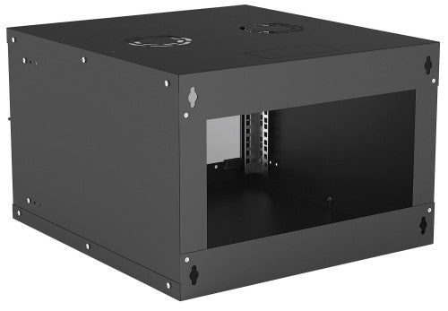 Intellinet 19" Network Cabinet - Wall Mount (Basic), 6U, 560mm Deep, Black, Flatpack, Max 50kg, Usable Depth 500mm, Glass Door, Rack, Parts for wall installation (eg screws and rawl plugs) not included
