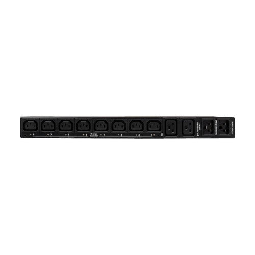 Eaton PDUMH20HVATNET 3.8kW Single-Phase Switched Automatic Transfer Switch PDU, Two 200-240V C20 Inlets, 8 C13 & 2 C19 Outputs, 1U, TAA