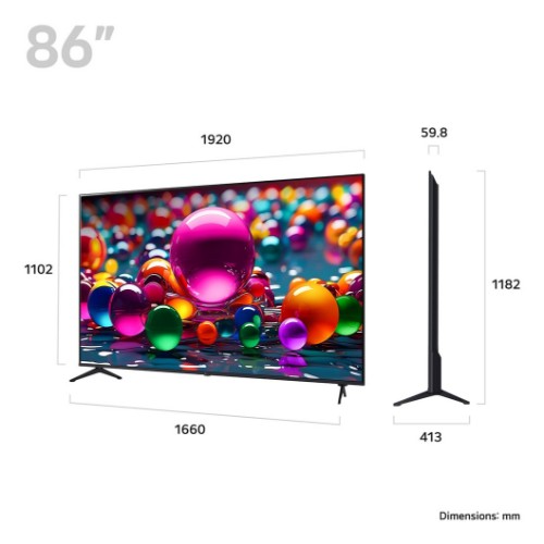 LG 86UA75006LA 2.18 m (86") 4K Ultra HD Smart TV Wi-Fi Black