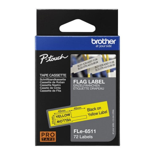 Brother FLE-6511 DirectLabel Label yellow 45mm x 21mm Pack=72
