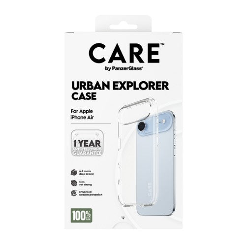PanzerGlass CARE by ® Flagship Case Transparent Urban Explorer w. Clear Frame iPhone Air