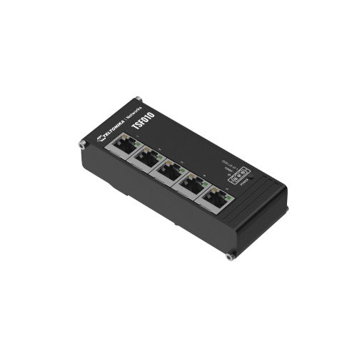 Teltonika NETWORKS TSF010 Flat Ethernet Switch Unmanaged Fast Ethernet (10/100) DIN rail Black