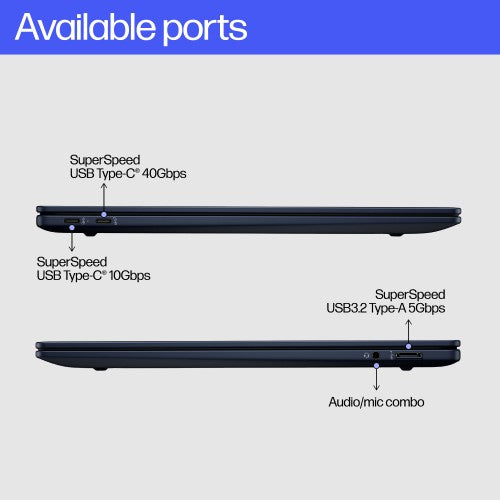 HP EliteBook Ultra G1q AI PC Copilot+ PC Qualcomm Snapdragon X1E-78-100 Laptop 35.6 cm (14") Touchscreen 2.2K 16 GB LPDDR5x-SDRAM 512 GB SSD Wi-Fi 6E (802.11ax) Windows 11 Pro Blue