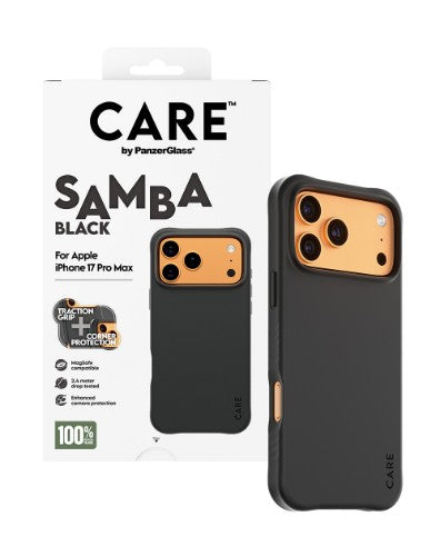 PanzerGlass CARE by ® Fashionable Case Samba Black w. MagSafe iPhone 17 Pro Max