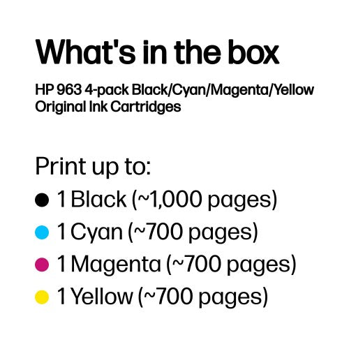 HP 6ZC70AE/963 Ink cartridge multi pack Bk,C,M,Y 24,09ml + 3x10,7ml Pack=4 for HP OJ Pro 9010/e/9020/9020 e