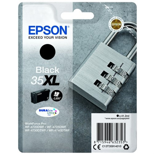 Epson C13T35914020/35XL Ink cartridge black high-capacity Blister Acustic Magnetic, 2.6K pages 41.2ml for Epson WF-4720