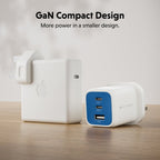 Targus HyperJuice Flex 65W GaN Laptop, Smartphone, Headset, Portable gaming console Blue, White AC Indoor