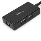 StarTech.com USB to Ethernet Adapter, USB 3.0 to 10/100/1000 Gigabit Ethernet LAN Converter for Laptops, 11.8in/30cm Attached Cable, USB to RJ45 Adapter, NIC Adapter, USB Network Adapter