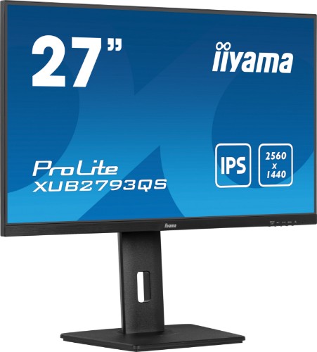 iiyama ProLite 27” QHD IPS technology panel with 150mm height adjustable stand and 100Hz refresh rate