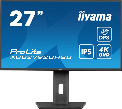 iiyama ProLite 27’’ IPS panel technology, ultra slim monitor featuring 4K resolution, Dynamic Power Saving (DPS) and height adjustable stand